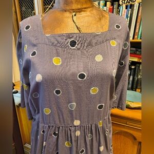 Gudrun Sjoden Polka Dot Square Neck  Dress Size XL